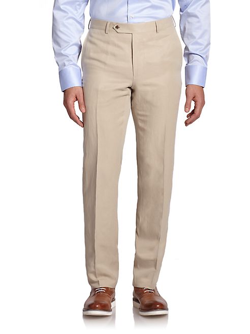 Saks Fifth Avenue Collection - Samuelsohn Classic-Fit  Linen & Silk Trousers