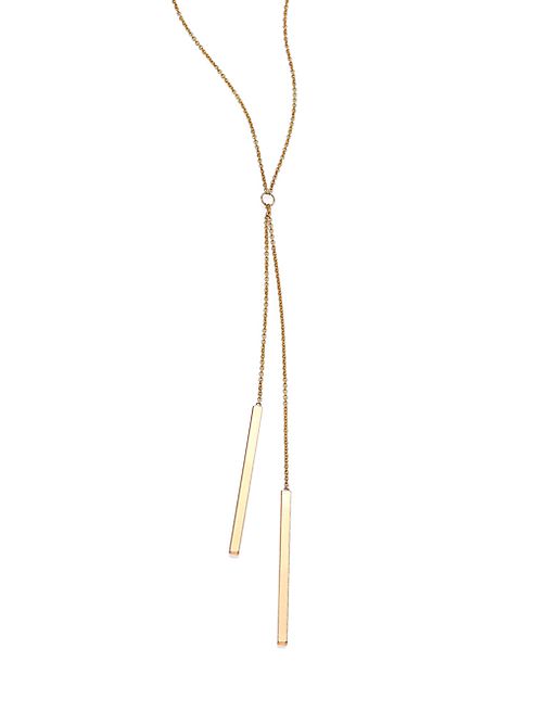 Zoe Chicco - 14K Yellow Gold Two-Bar Lariat Necklace