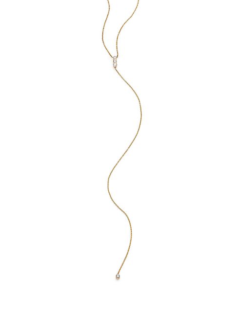 Zoe Chicco - Diamond & 14K Yellow Gold Bezel Bar Short Lariat Necklace