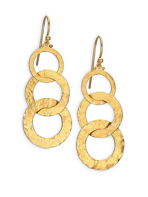 GURHAN - Hoopla 24K Yellow Gold Infinity Triple-Drop Earrings