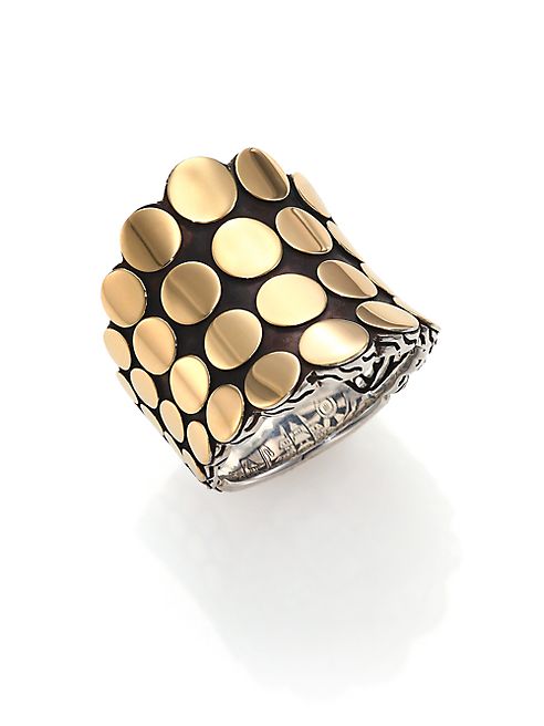 John Hardy - Dot 18K Yellow Gold & Sterling Silver Saddle Ring