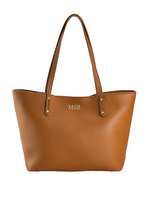 GiGi New York - Personalized Taylor Mini Pebbled Leather Tote