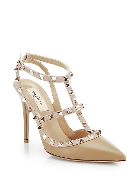 Valentino - Rockstud Two-Tone Leather Pumps