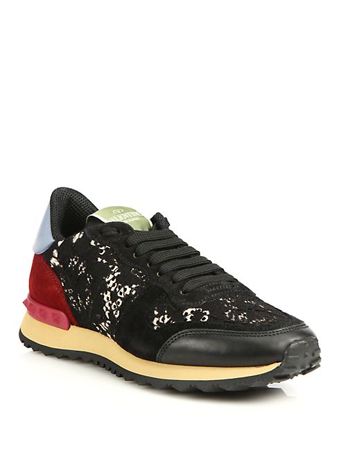 Valentino - Leather & Lace Sneakers