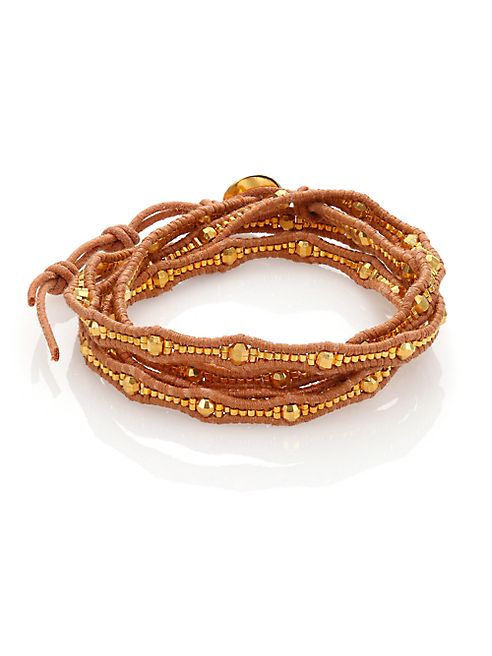 Chan Luu - Beaded Leather Multi-Row Wrap Bracelet