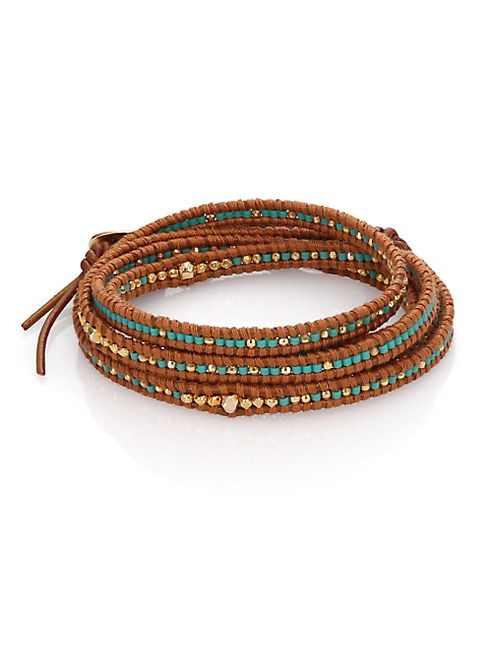 Chan Luu - Beaded Leather Multi-Row Wrap Bracelet