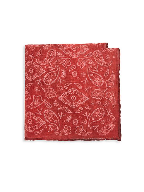 ISAIA - Fazzoletti Printed Linen Pocket Square