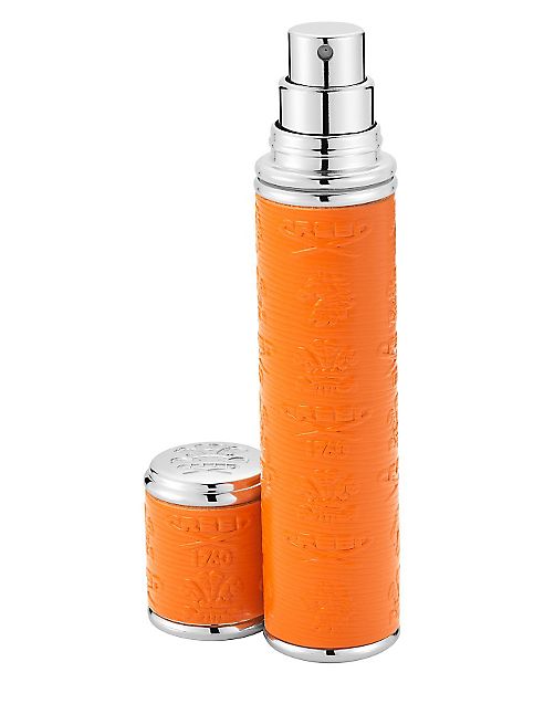 Creed - Refillable Leather & Silvertone Pocket Atomizer/Orange