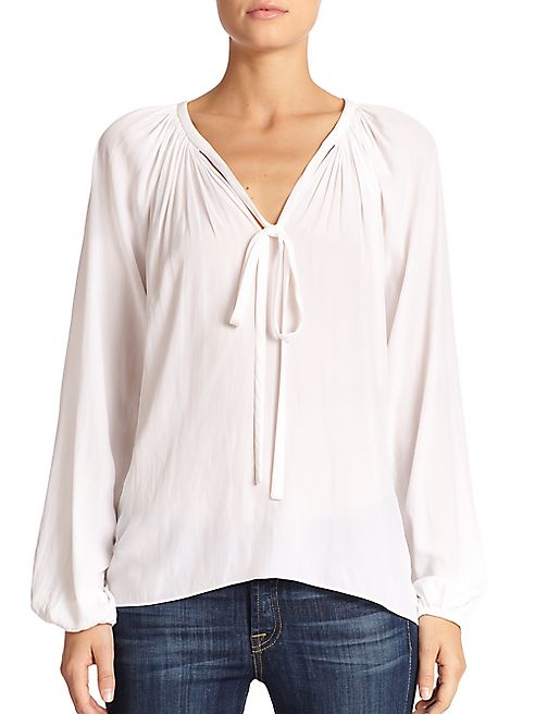 Ramy Brook - Paris V-Neck Tie-Front Blouse