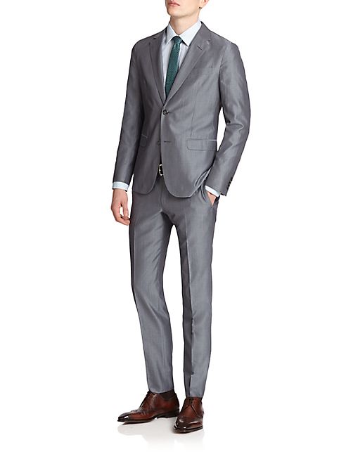 Z Zegna - Minicheck Wool-Blend Suit