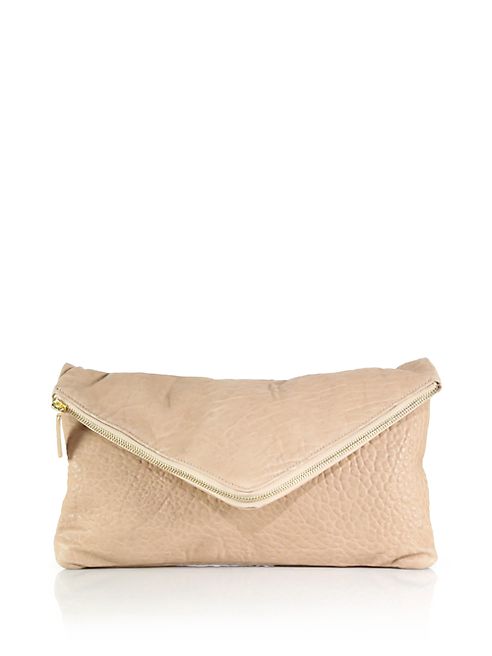 MR. - Mr. Taylor Pebbled Leather Envelope Zip Clutch