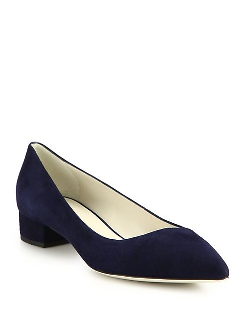 Giorgio Armani - Asymmetrical Suede Pointe-Toe Flats