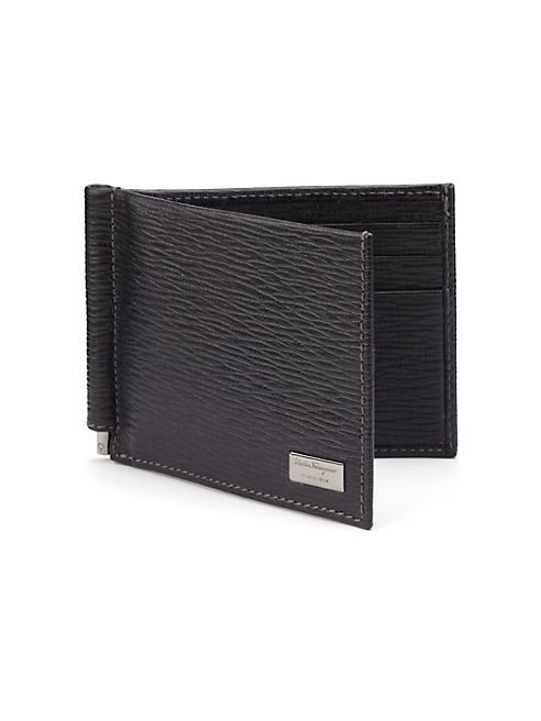 Salvatore Ferragamo - Revival Textured Leather Money-Clip Bifold Wallet