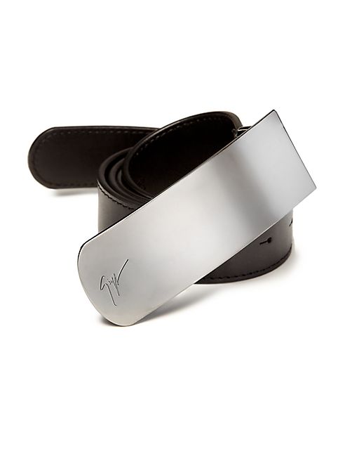 Giuseppe Zanotti - Engraved-Buckle Leather Belt