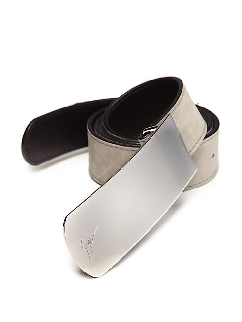 Giuseppe Zanotti - Logo Plaque Suede Belt