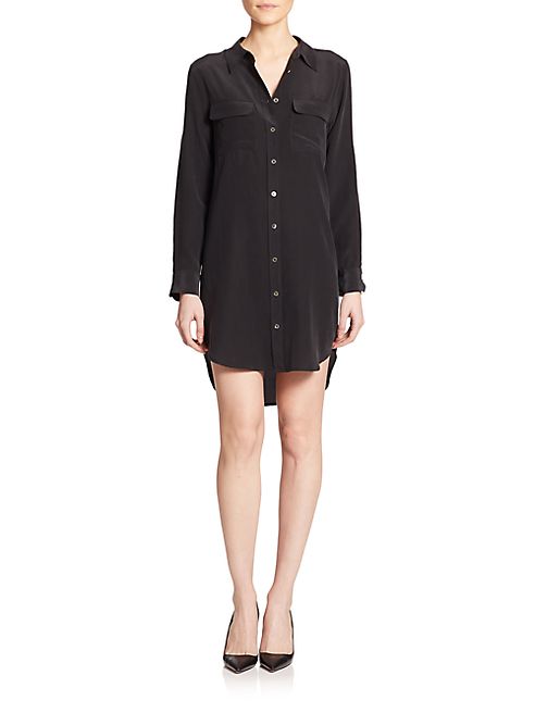 Equipment - Slim Signature Silk Shirtdress