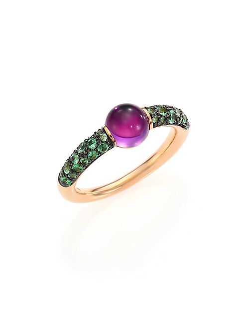 Pomellato - M'Ama Non M'Ama Amethyst, Tsavorite & 18K Rose Gold Ring