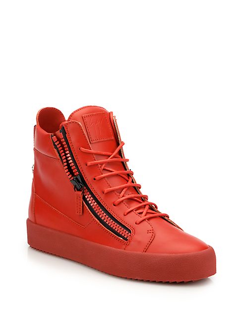 Giuseppe Zanotti - Double Zip Leather High-Top Sneakers