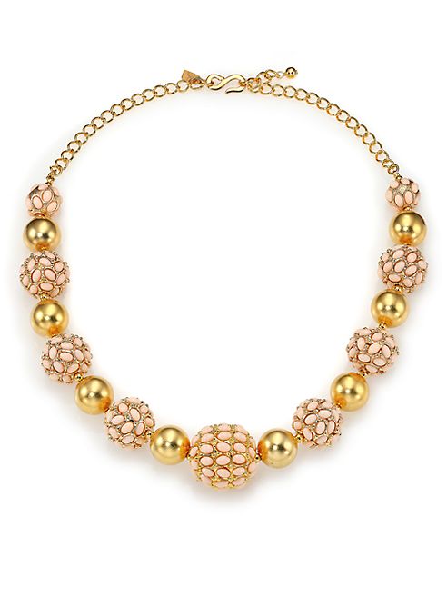 Kenneth Jay Lane - Cabochon Cluster Beaded Strand Necklace