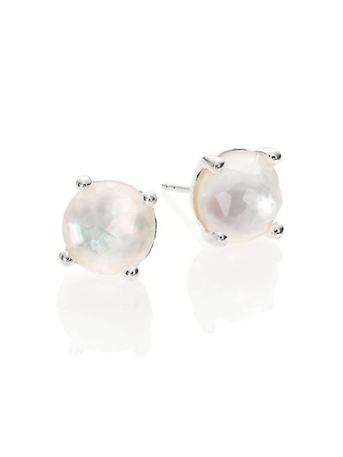 IPPOLITA - Rock Candy Mother-Of-Pearl, Clear Quartz & Sterling Silver Mini Stud Earrings