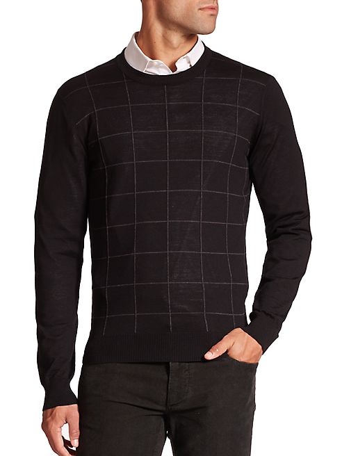 Saks Fifth Avenue Collection - Graphic Check Merino Wool Sweater