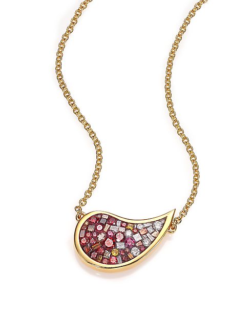 Plevé - Raspberry Ombré Diamond & 18K Yellow Gold Medium Scorpio Pendant Necklace