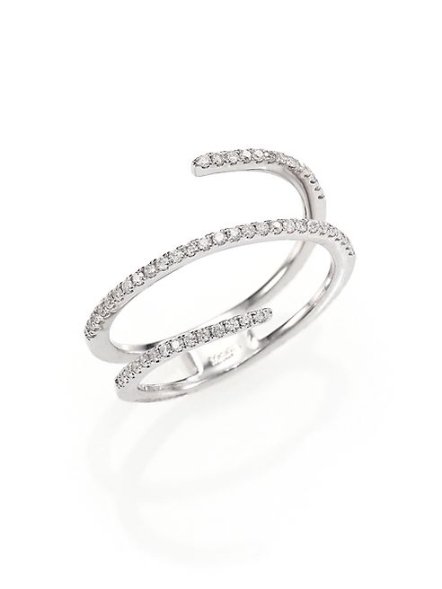 Meira T - Diamond & 14K White Gold Spiral Ring