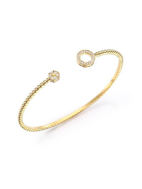 Marli - Astrid Diamond & 18K Yellow Gold Circle Cuff Bracelet