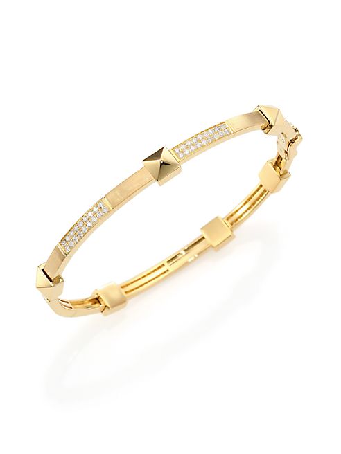 Marli - Pyramide Diamond & 18K Yellow Gold Boheme Oval Bangle Bracelet