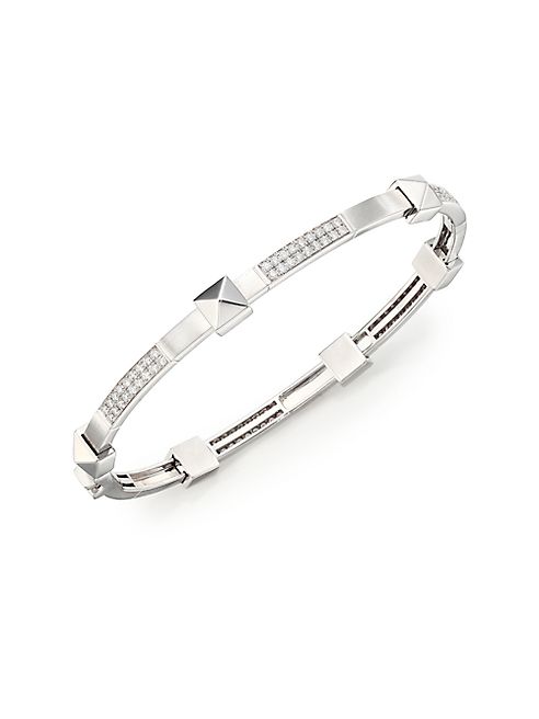 Marli - Pyramide Diamond & 18K White Gold Boheme Oval Bangle Bracelet