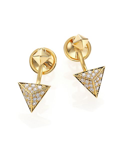 Marli - Astrid Diamond & 18K Yellow Gold Ear Jacket & Stud Earrings Set