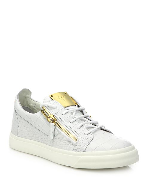 Giuseppe Zanotti - Double-Zip Low-Rise Leather Sneakers