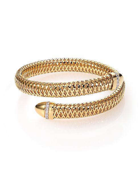 Roberto Coin - Primavera Diamond & 18K Yellow Gold Wrap Bracelet