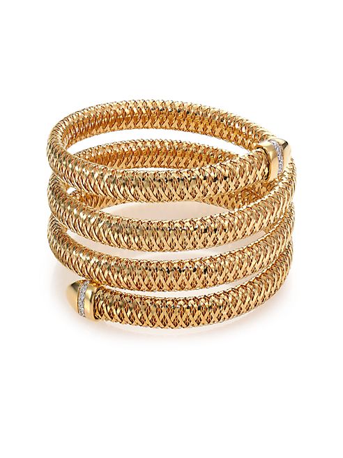 Roberto Coin - Primavera Diamond & 18K Yellow Gold Four-Row Wrap Bracelet