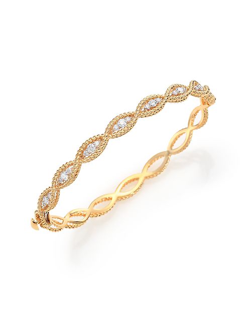 Roberto Coin - Barocco Diamond & 18K Yellow Gold Braided Bangle Bracelet