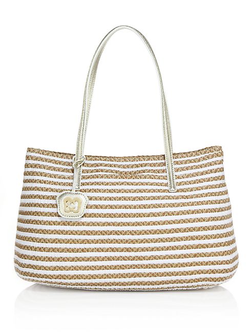 Eric Javits - Dame Brooke Woven Straw & Textile Tote