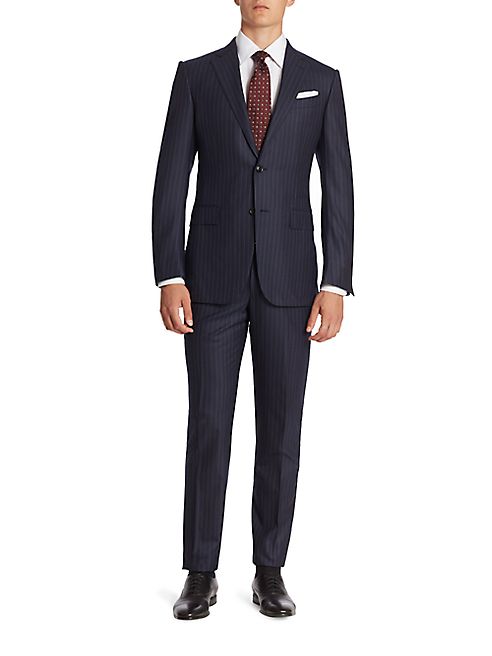 Ermenegildo Zegna - Pinstriped Wool & Silk Blend Suit