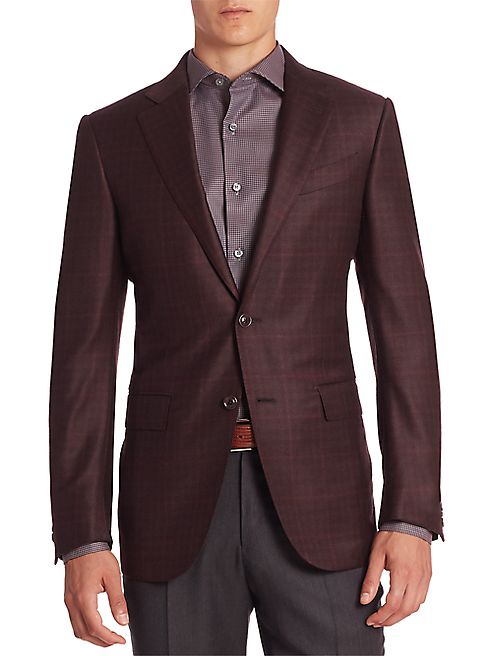 Ermenegildo Zegna - Checked Wool & Silk Blend Blazer