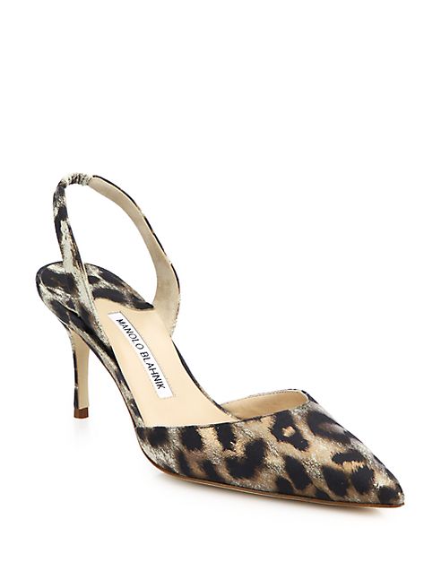 Manolo Blahnik - Carolyne Leopard-Print Slingbacks