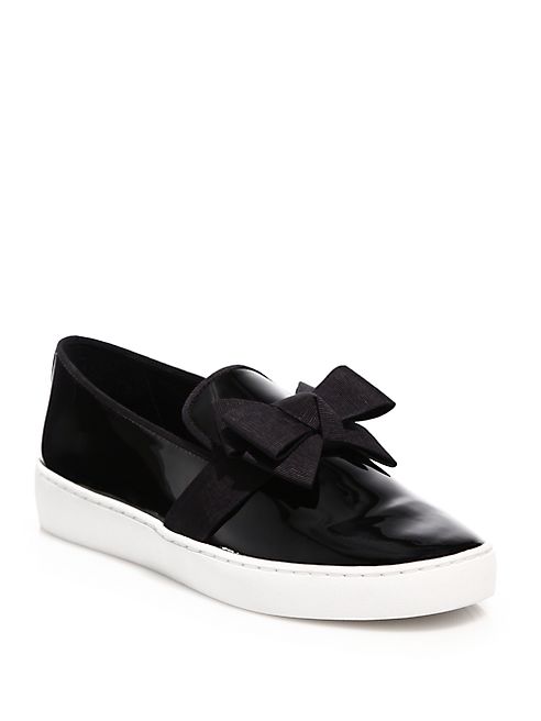 Michael Kors Collection - Val Bow Patent Leather Skate Sneakers