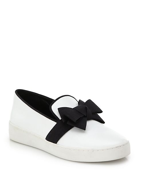 Michael Kors Collection - Val Bow Patent Leather Skate Sneakers