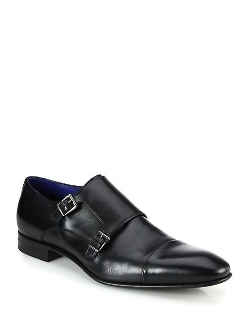 Saks Fifth Avenue Collection - Double Monk-Strap Leather Shoes