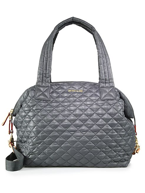 MZ Wallace - Sutton Large Quilted Nylon Crossbody Bag. 