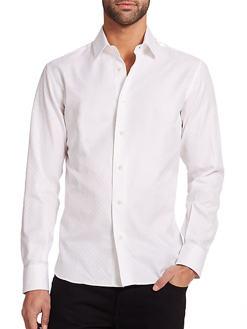 Salvatore Ferragamo - Tonal Gancini Button-Down Shirt