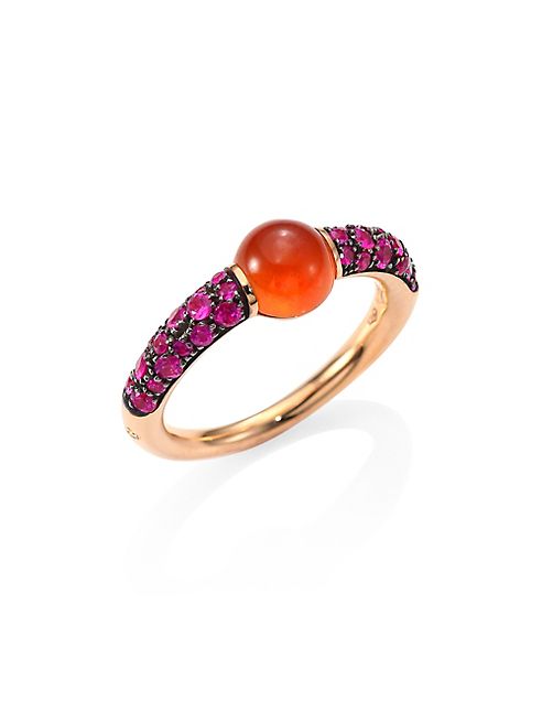 Pomellato - M'ama Non M'ama Pink Sapphire, Hessonite Garnet & 18K Rose Gold Ring