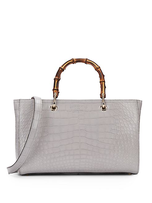 Gucci - Bamboo Medium Crocodile Shopper