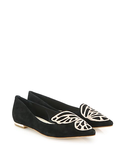 Sophia Webster - Bibi Butterfly-Embroidered Suede Flats