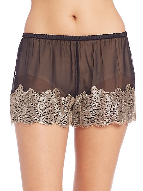 Josie Natori - Sheer Lace-Trim Sleep Shorts