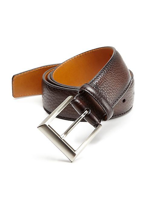 Saks Fifth Avenue Collection - Saks Fifth Avenue by Magnanni Pebbled Leather Belt