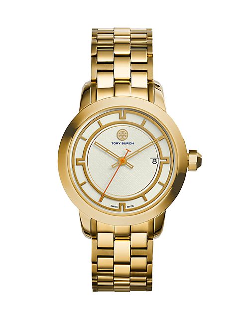 Tory Burch - Tory Goldtone Stainless Steel Bracelet Watch/Ivory